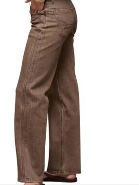 American Eagle Jeans Women's 18 Short Petite Brown Stovepipe Straight Neutral